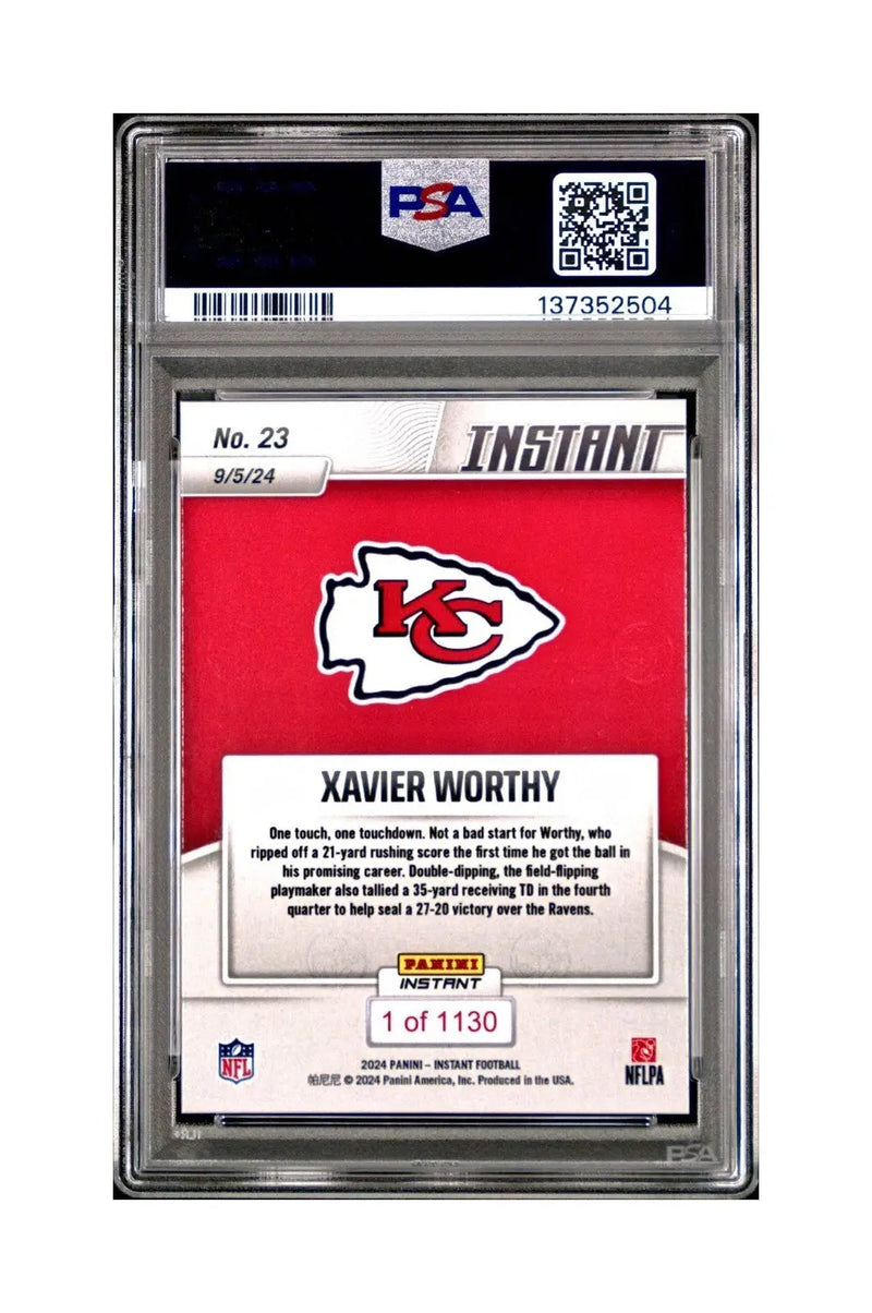 Xavier Worthy Rookie 2024 Panini Instant NFL #23 PSA 10 Gem Mint - Football Card Single