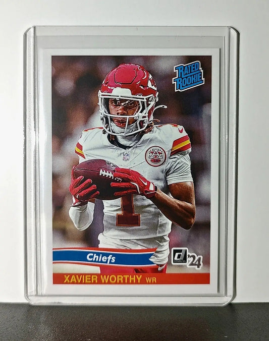 Xavier Worthy Rookie 2024 Panini Rated Rookie Retro NFL #23 KC Chiefs 1 of 890 - Football Card Single