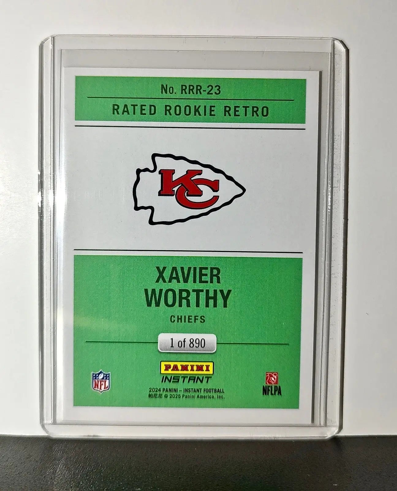 Xavier Worthy Rookie 2024 Panini Rated Rookie Retro NFL #23 KC Chiefs 1 of 890