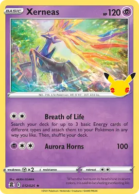 Xerneas - Celebrations - 012/025 - Holo LP Pokemon - Pokémon Card Single