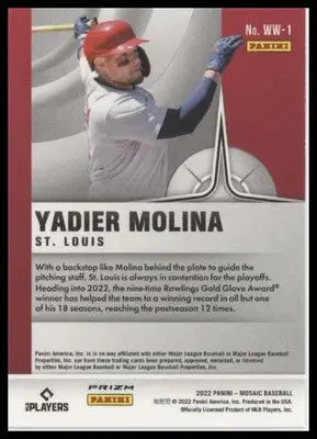 Yadier Molina 2022 Panini Mosaic Will to Win Mosaic #WW-1 St. Louis Cardinals - Baseball Card Single