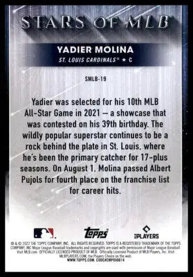Yadier Molina 2022 Topps Stars of MLB #SMLB-19 St. Louis Cardinals - Baseball Card Single
