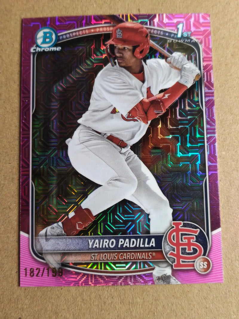 Yairo Padilla 2025 Bowman Chrome 1st Pink Mojo Refractor /199 #BCP-236 St. Louis - Baseball Card Single