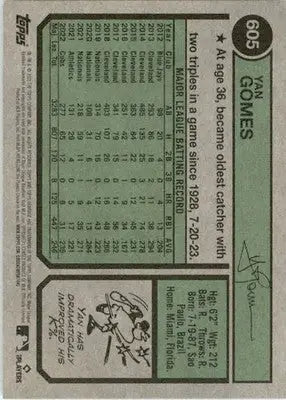 Yan Gomes - 2023 Topps Heritage - #605 - Baseball - Baseball Card Single