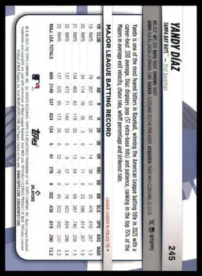 Yandy Díaz 2024 Topps Big League #245 Tampa Bay Rays - Baseball Card Single