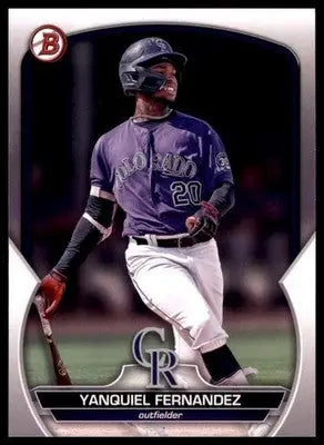 Yanquiel Fernandez 2023 Bowman Prospects #BP-30 Colorado Rockies - Baseball Card Single