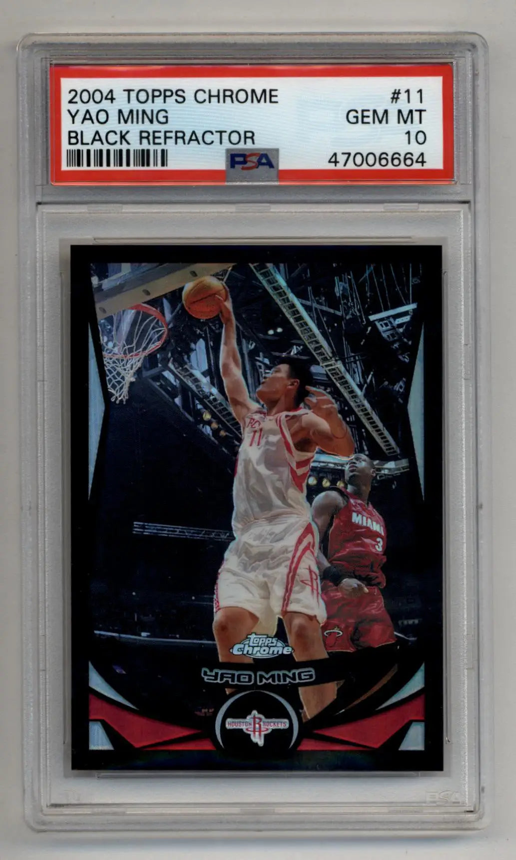 Yao Ming 2004-05 Topps Chrome Black Refractor #11 362/500 PSA 10 Gem Mint - Basketball Card Single
