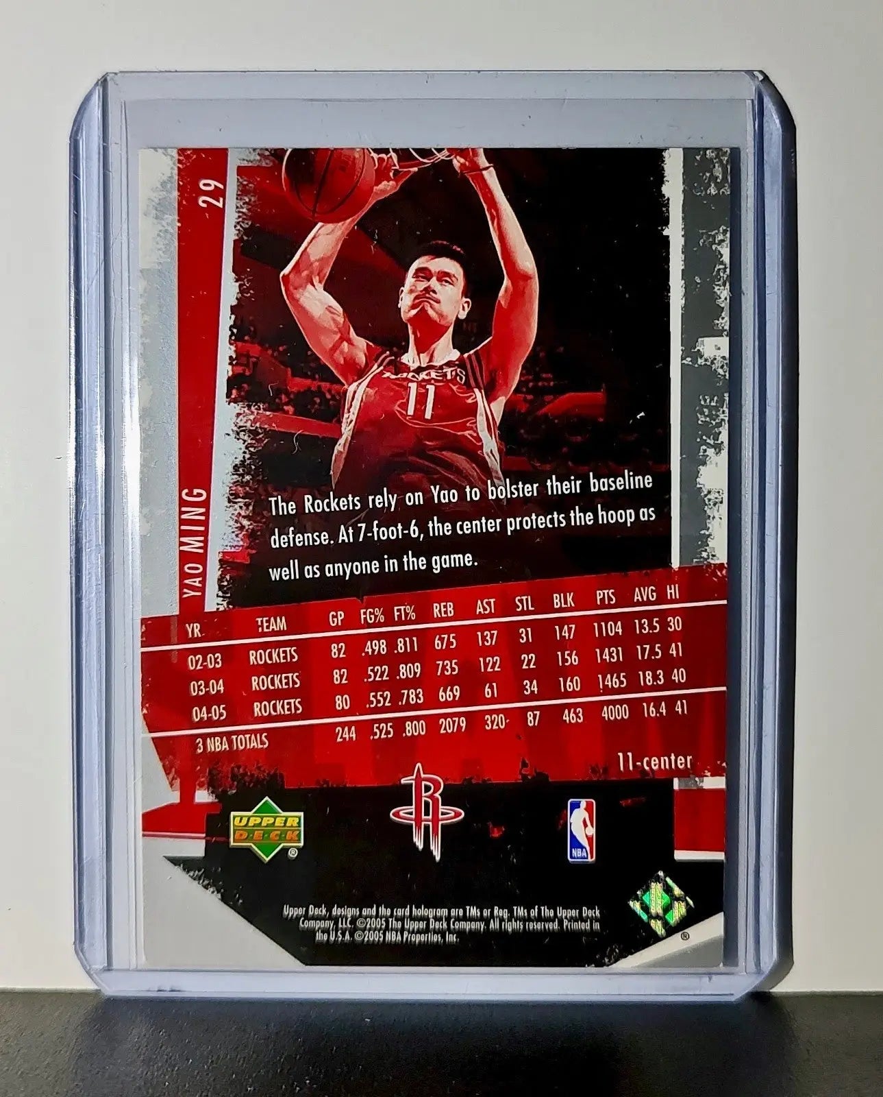 Yao Ming 2005 Upper Deck NBA #29 Slam Card Houston Rockets - Basketball Card Single