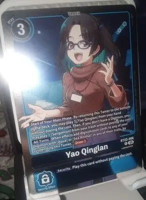 Yao Qinglan Foil Blue Tamer - Cyber Eden BT22-086 - Digimon TCG Pre-Owned - Digimon Card Single