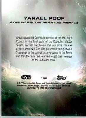 Yarael Poof - 2025 Topps Chrome Sapphire Edition Star Wars - #196 - Non_sport - Star Wars Card Single