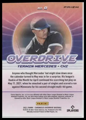 Yermin Mercedes 2021 Panini Chronicles Overdrive Holo #8 Chicago White Sox - Baseball Card Single
