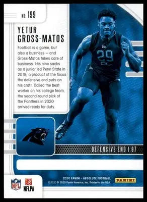 Yetur Gross-Matos Rookie 2020 Panini Absolute Retail #199 Carolina Panthers