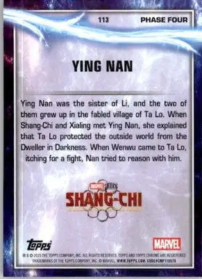 Ying Nan - 2025 Topps Chrome Marvel Studios - #113 - Non_sport - Marvel Card Single