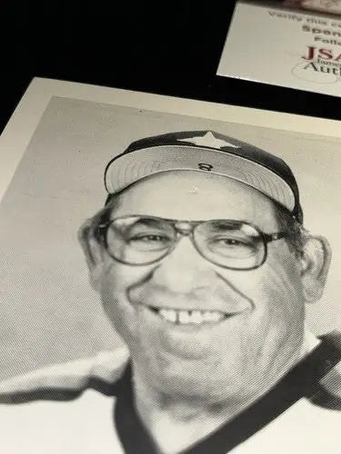 YOGI BERRA Houston Astros Coach Team Issued Autographed 3x5 Photo JSA COA - Sports Memorabilia
