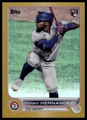Yonny Hernandez 2022 Topps Gold Foil #363 Texas Rangers - Baseball Card Single