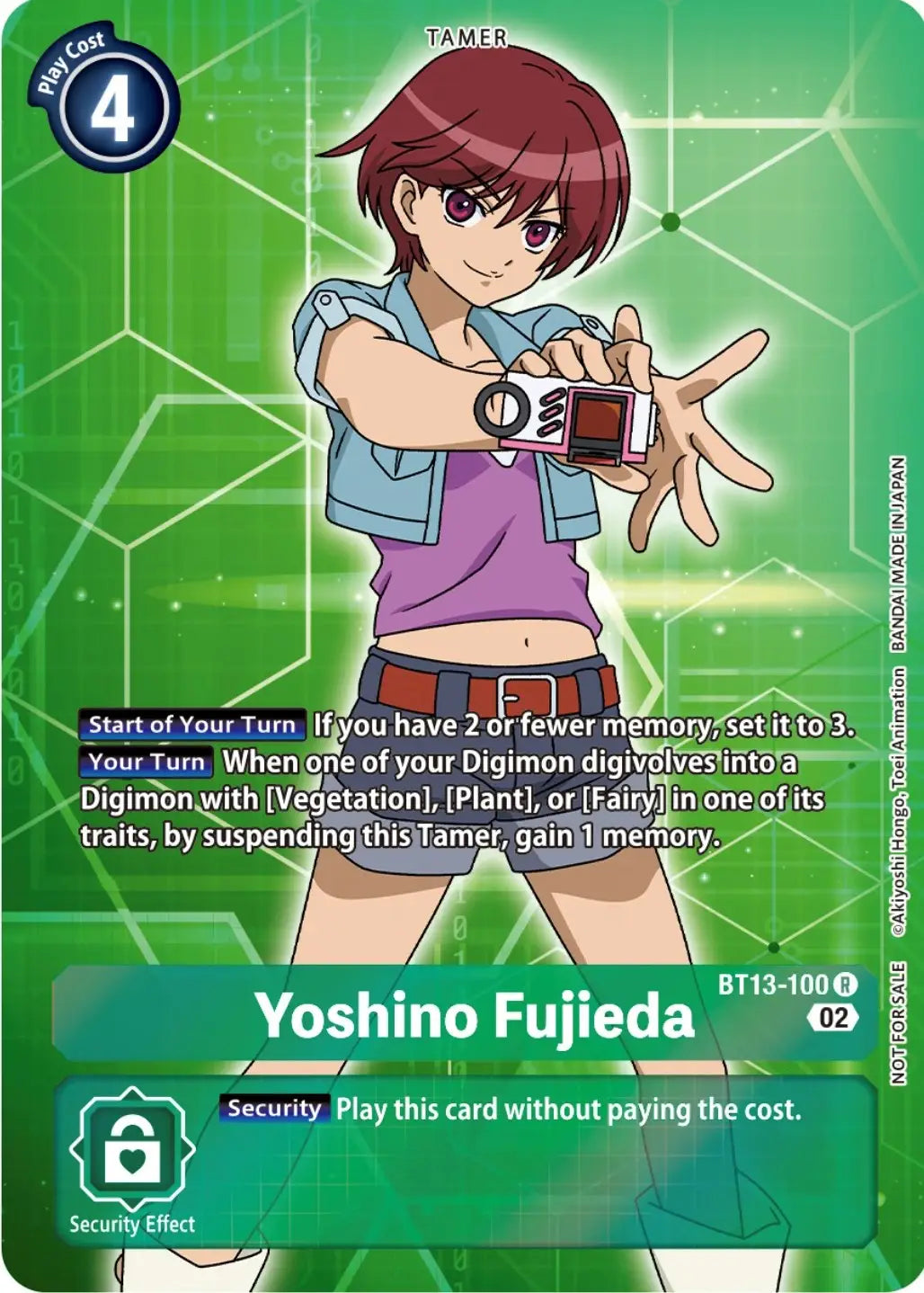 Yoshino Fujieda Digimon card from Versus Royal Knights Booster Box Topper BT13-100