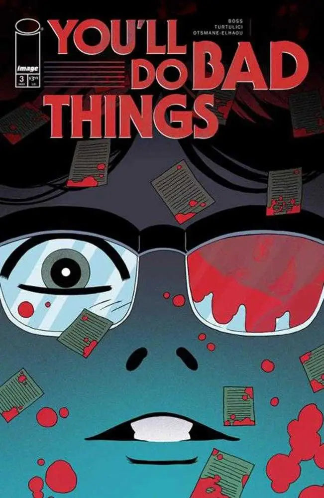 Comic book cover for Youll Do Bad Things #3 by Tyler Boss, modern giallo style
