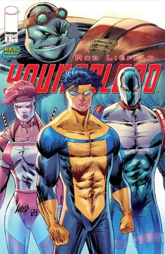 Youngblood #5 Cover E Rob Liefeld Invincible Team Up Variant (Mature) - Comic Book