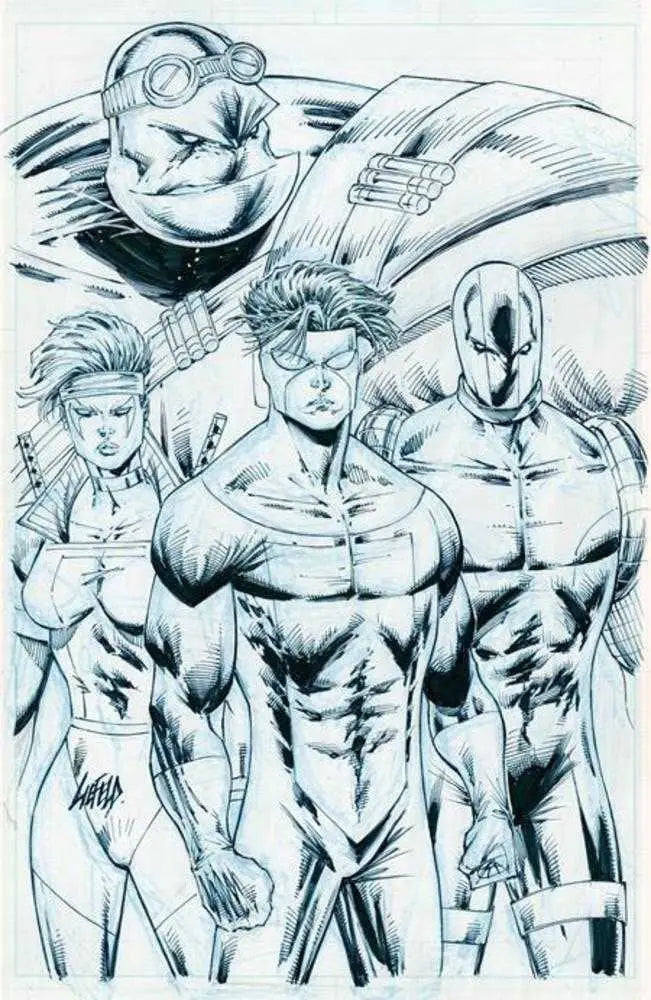 Youngblood #5 Cover H Rob Liefeld Invincible Team Up Black & White Variant (Mature) - Comic Book