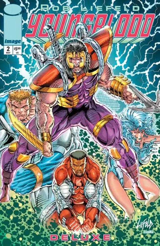 Youngblood comic book cover B Rob Liefeld Foil Variant featuring vibrant artwork