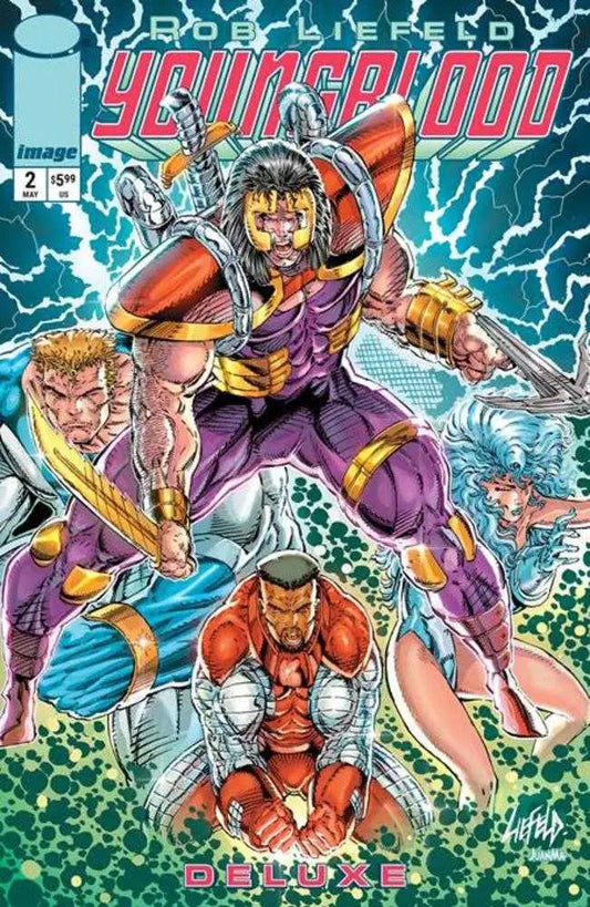 Youngblood comic book cover B Rob Liefeld Foil Variant featuring vibrant artwork