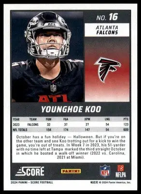 Younghoe Koo 2024 Score #16 Atlanta Falcons - Football Card Single