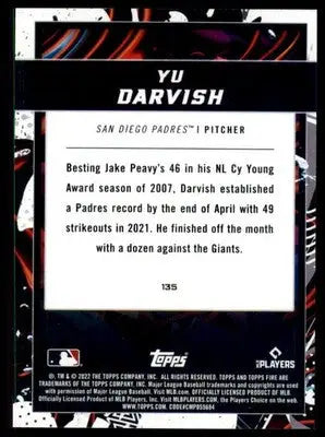 Yu Darvish 2022 Topps Fire #135 San Diego Padres - Baseball Card Single