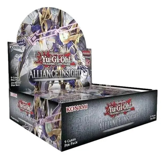 Yu-Gi-Oh Alliance Insight booster box showcasing quarter century secret cards