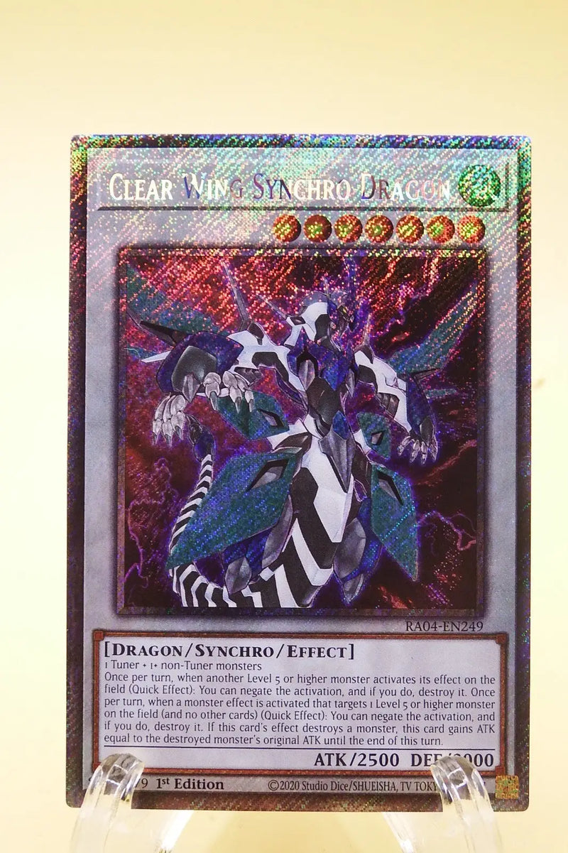 Yugioh! Clear Wing Synchro Dragon - RA04-EN249 - Platinum Secret Rare - 1st Edit - Yu-Gi-Oh! Card Single