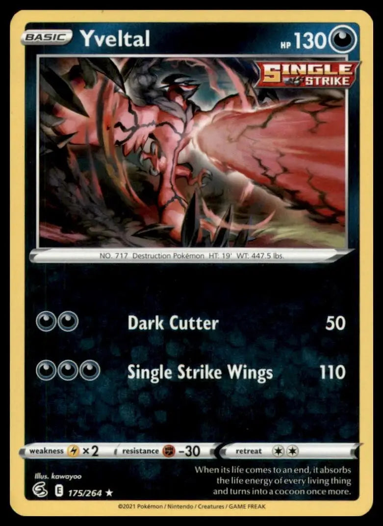 Yveltal 175/264 Swsh08: Fusion Strike Regular Pokemon - Pokémon Card Single