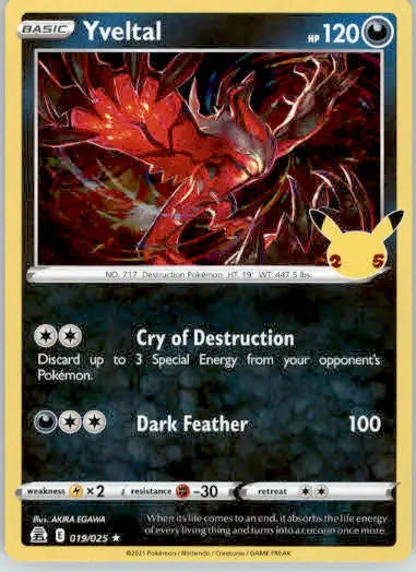 Yveltal - Celebrations - 019/025 - Holo LP - Pokémon Card Single