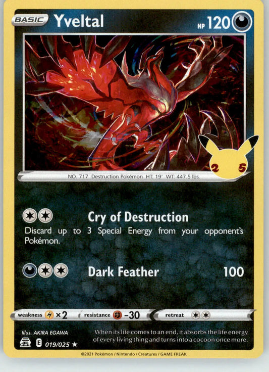 Yveltal - Celebrations - 019/025 - Holo LP Pokemon - Pokémon Card Single