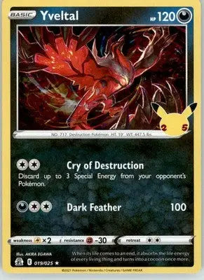 Yveltal - Celebrations - 019/025 - Holo LP Pokemon - Pokémon Card Single