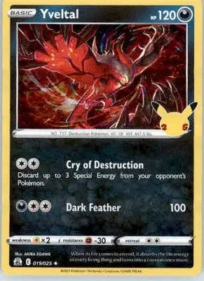 Yveltal - Celebrations - 019/025 - Holo NM - Pokémon Card Single