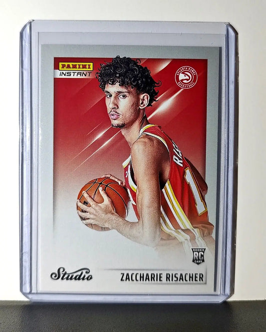 Zaccharie Risacher 2024-25 Panini NBA Studio #23 Rookie Card Atlanta Hawks 1/275 - Basketball Card Single