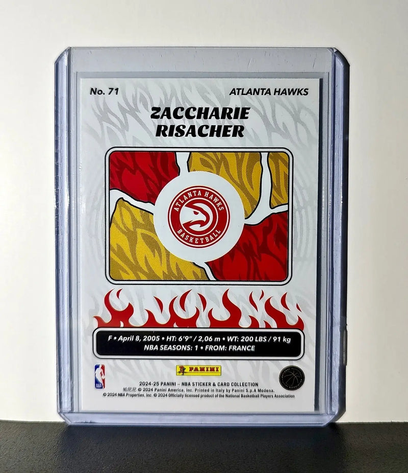 Zaccharie Risacher Rookie 2024-25 Panini NBA #71 Sticker Card Atlanta Hawks