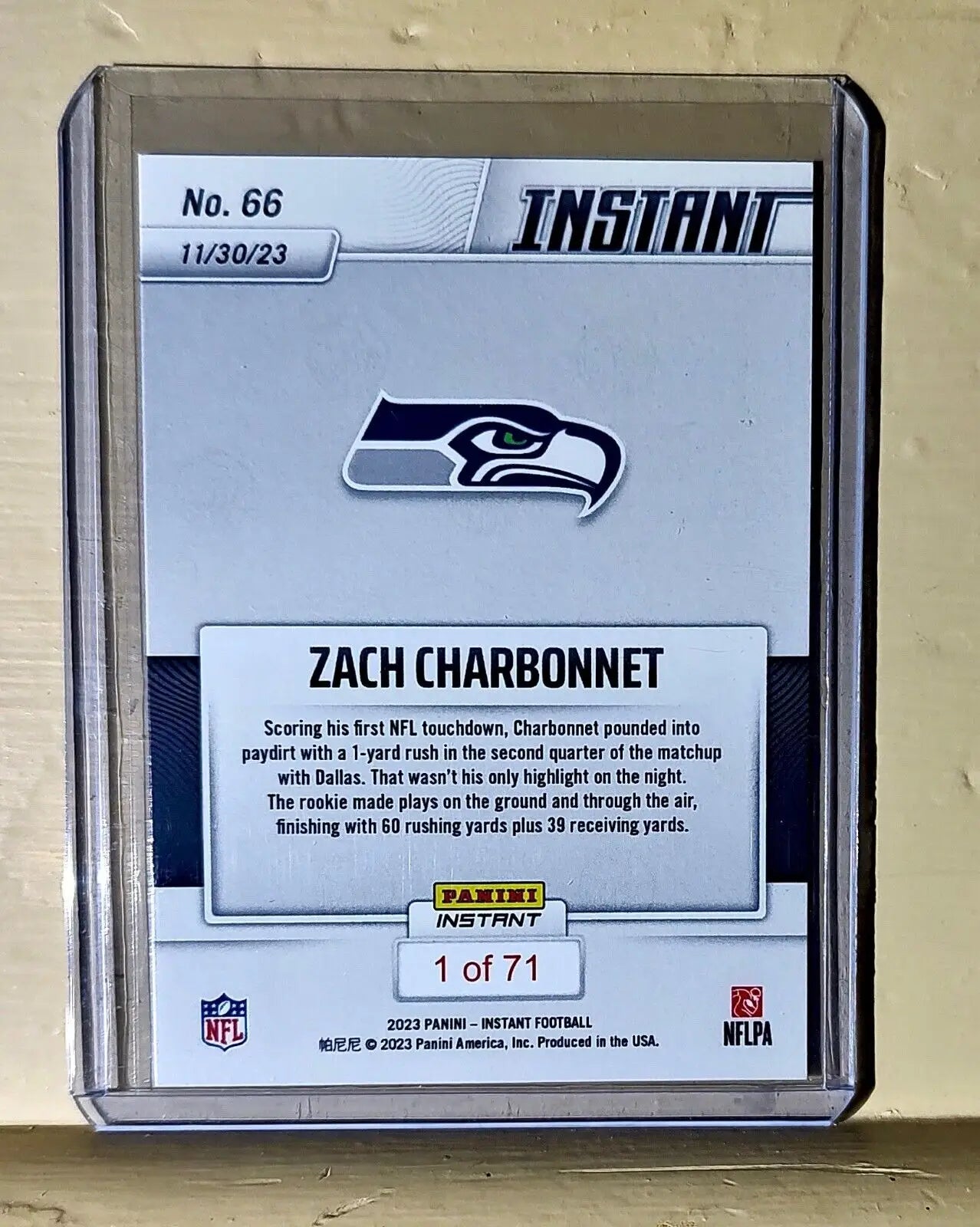 Zach Charbonnet 2023 Panini NFL Rookie Football #66 Card 1 of 71 Seahawks
