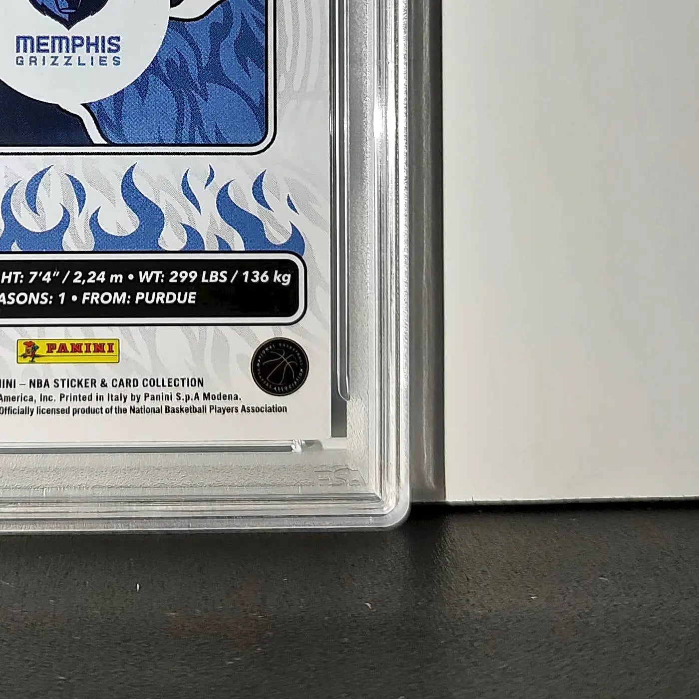 Zach Edey Rookie 2024-25 Panini NBA #90 Sticker 23/215 Blue Foil PSA 7 NM - Basketball Card Single