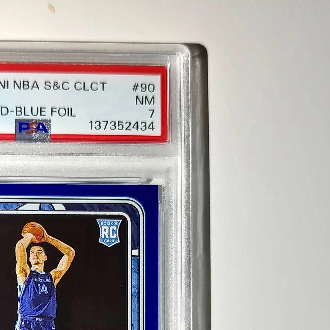 Zach Edey Rookie 2024-25 Panini NBA #90 Sticker 23/215 Blue Foil PSA 7 NM - Basketball Card Single