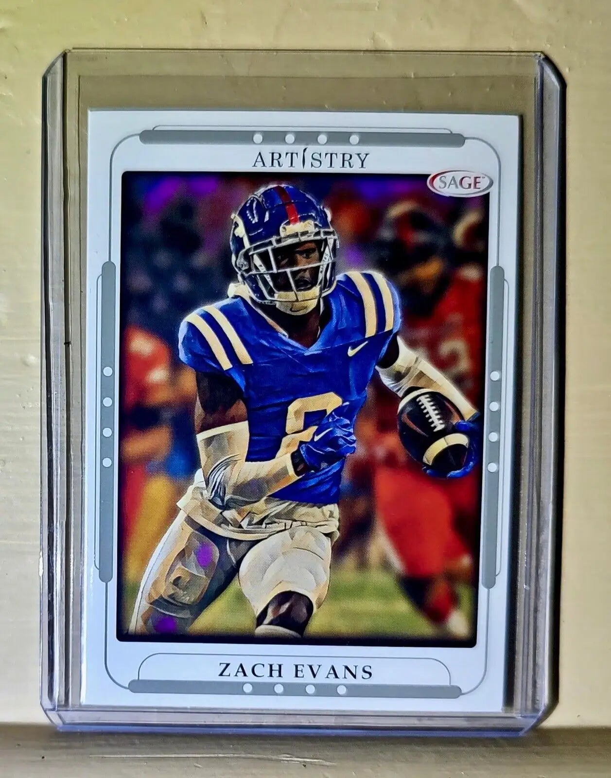 Zach Evans 2023 SAGE NFL Artistry Football #128 Card
