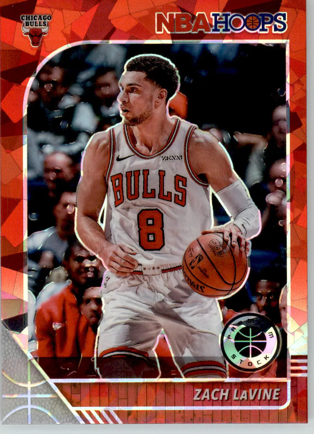 Zach LaVine - 2019-20 Hoops Premium Stock - #25 - Prizms Red Cracked Ice - Basketball Card Single