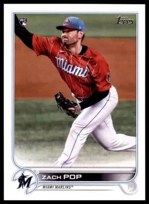Zach Pop Rookie 2022 Topps #108b Miami Marlins - Baseball Card Single