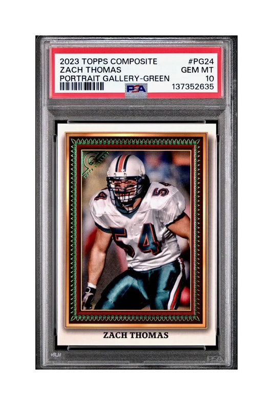 Zach Thomas 2023 Topps #PG-24 119/250 Gallery Green Parallel PSA 10 Gem Mint - Football Card Single