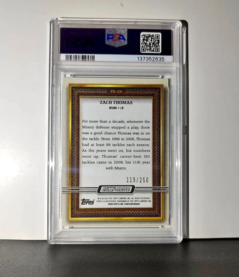 Zach Thomas 2023 Topps #PG-24 119/250 Gallery Green Parallel PSA 10 Gem Mint