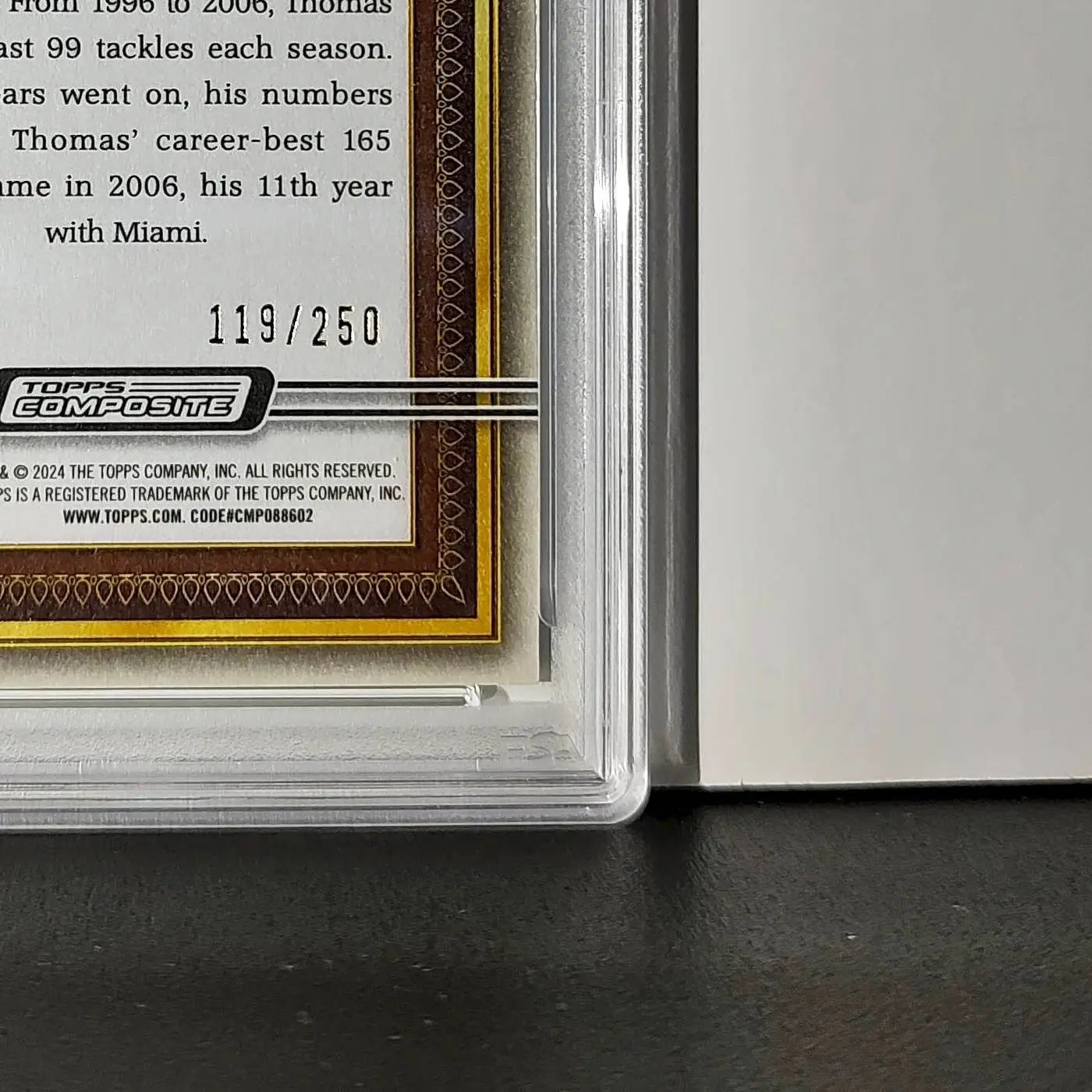 Zach Thomas 2023 Topps #PG-24 119/250 Gallery Green Parallel PSA 10 Gem Mint