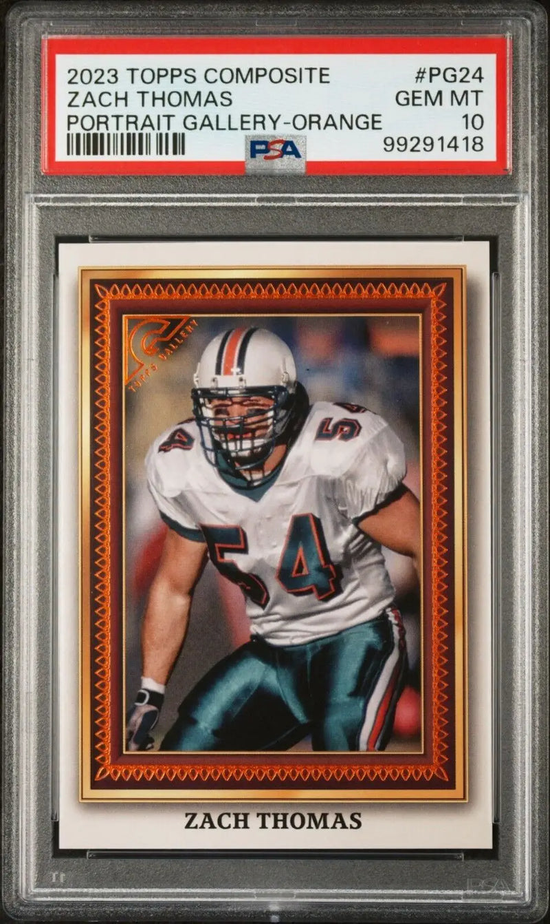 Zach Thomas 2023 Topps Portrait Gallery NFL #PG-24 Orange 11/25 Card PSA 10 Gem