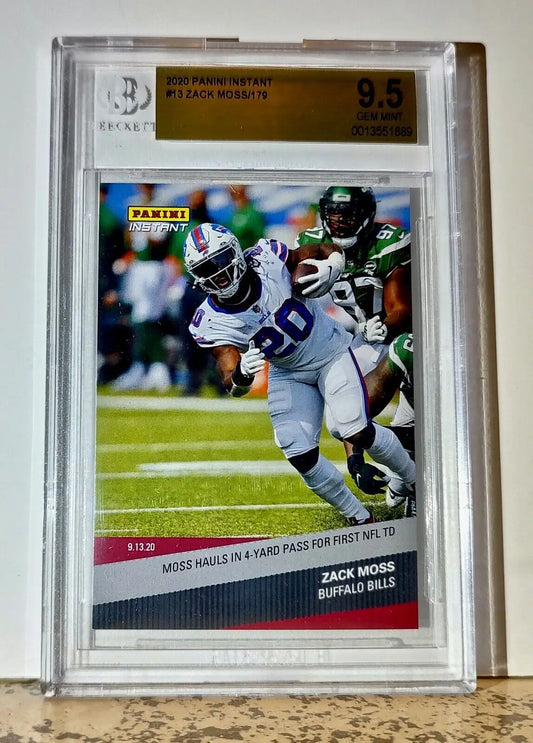 Zack Moss 2020 Panini NFL #13 Football Card 1 of 179 BGS 9.5 Gem Buffalo Bills - Football Card Single