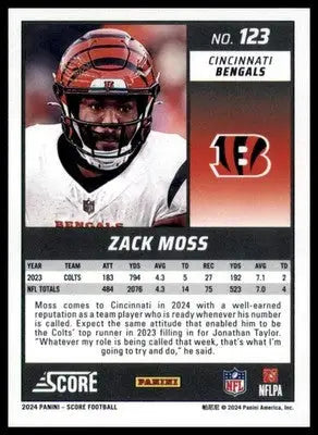 Zack Moss 2024 Score #123 Cincinnati Bengals