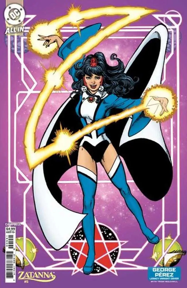 Zatanna Comic Book Cover D George Perez Legacy Card Stock Variant for Collectors