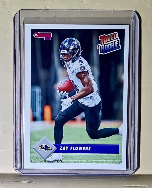 Zay Flowers 2023 Panini NFL Rated Rookie Retro #22 Card Baltimore Ravens 1/629 - Football Card Single